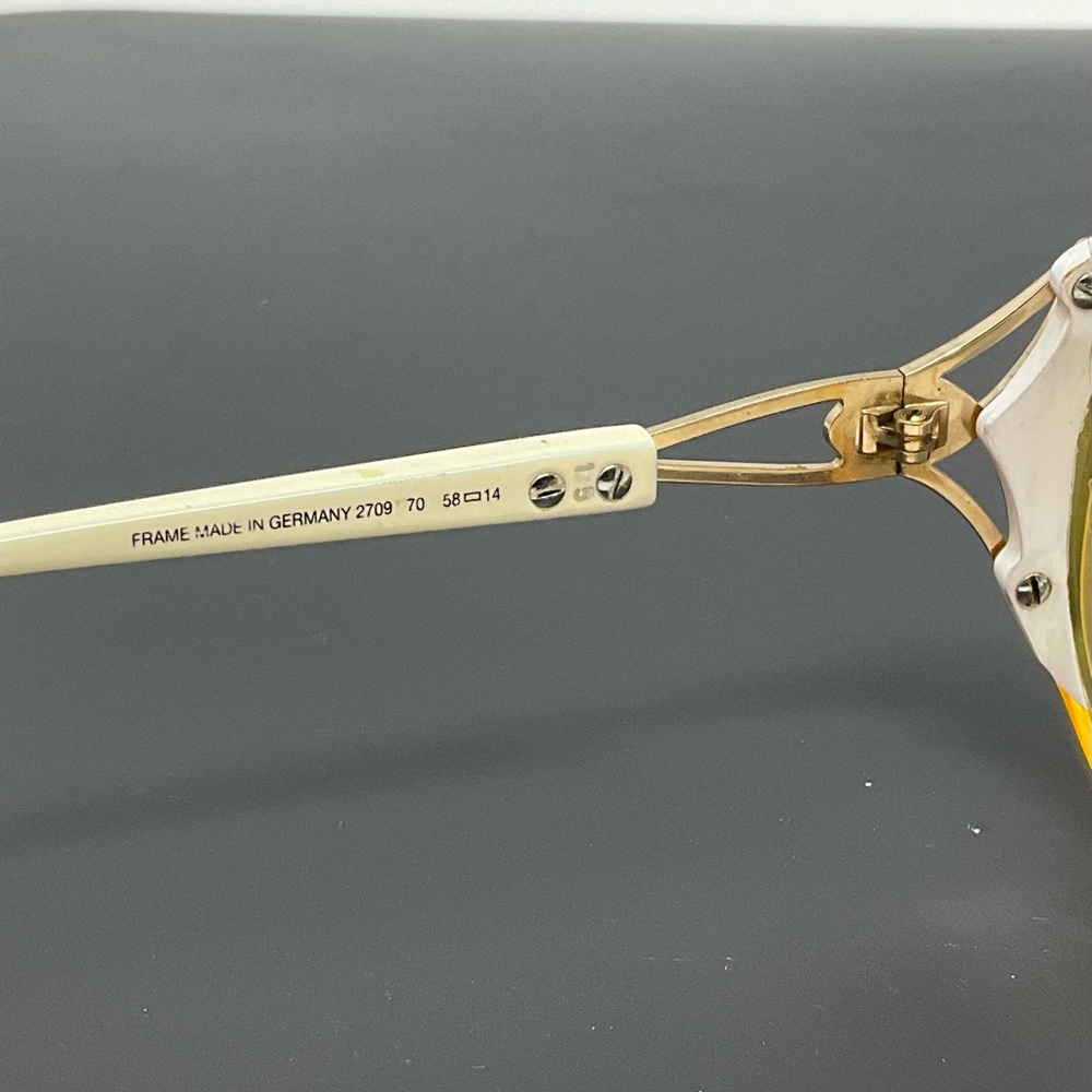Vintage Christian Dior Vintage 2709 70 Yellow White Gold Sunglasses Frame 58mm - Picture 8 of 16